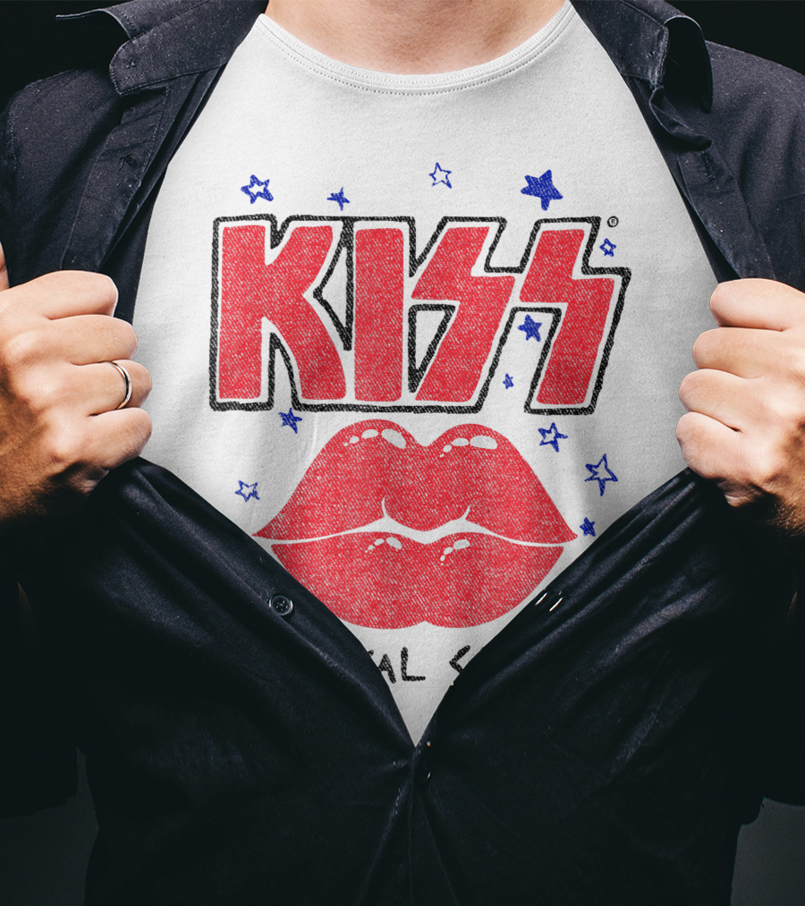 KISS Local Crew Lips And Stars T-Shirt