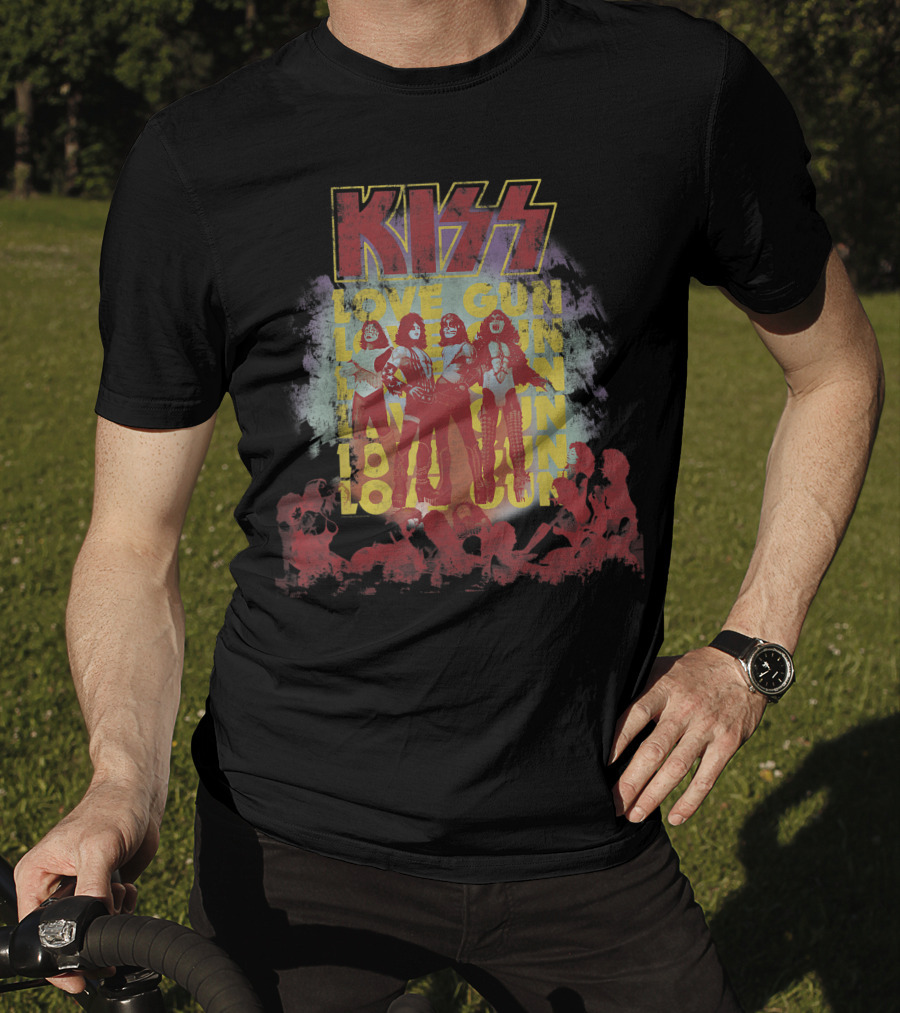 KISS Love Gun Album Art With Red T-Shirt