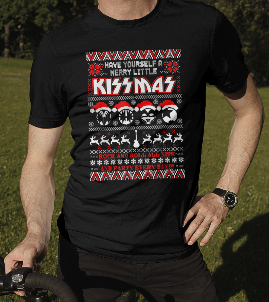 KISS Merry Little KISSmas Rock And Roll All Nite And Party Every Day T-Shirt