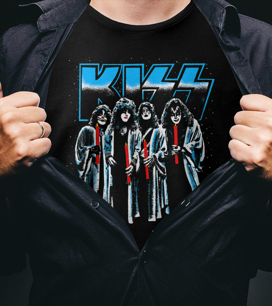 KISS Not So Silent Night Band Members Candle T-Shirt