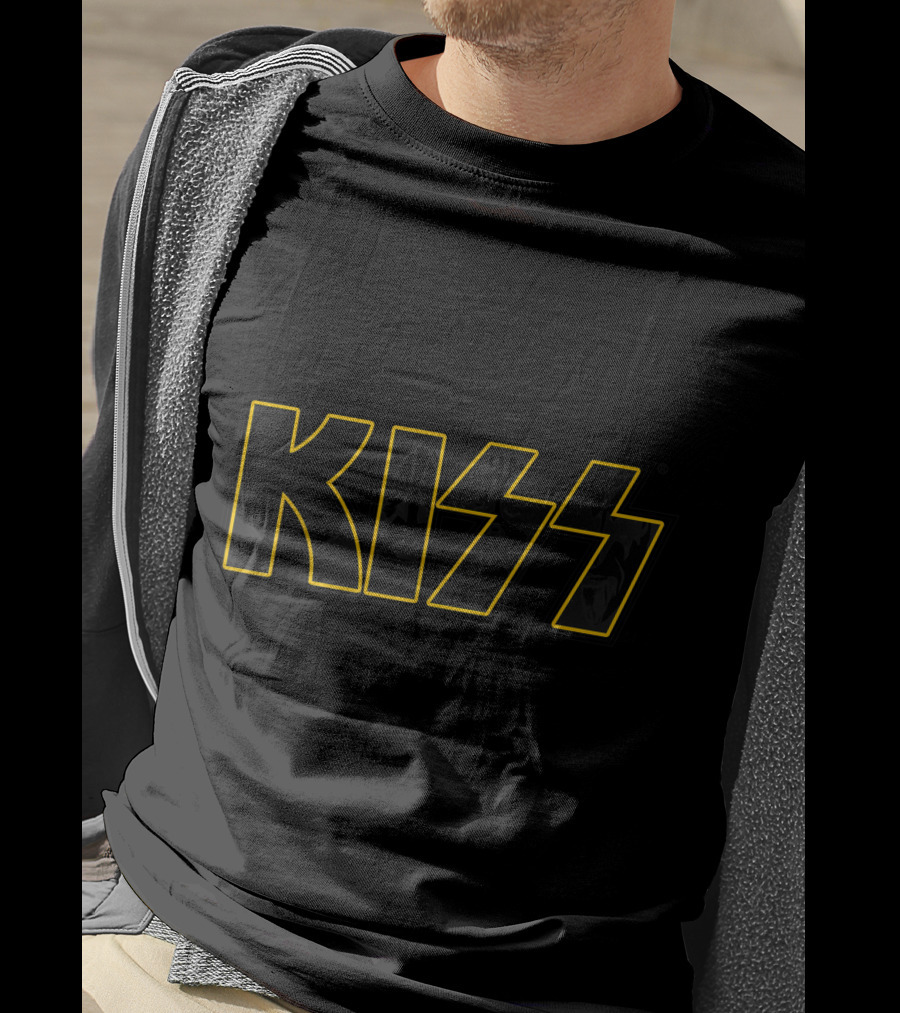 KISS Reason To Live Band Logo Black And Yellow T-Shirt