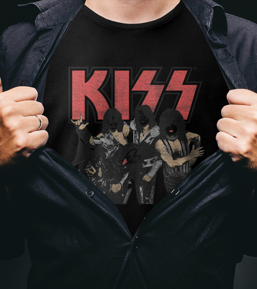 KISS Shout It Out Loud Classic Band Members Group Image T-Shirt