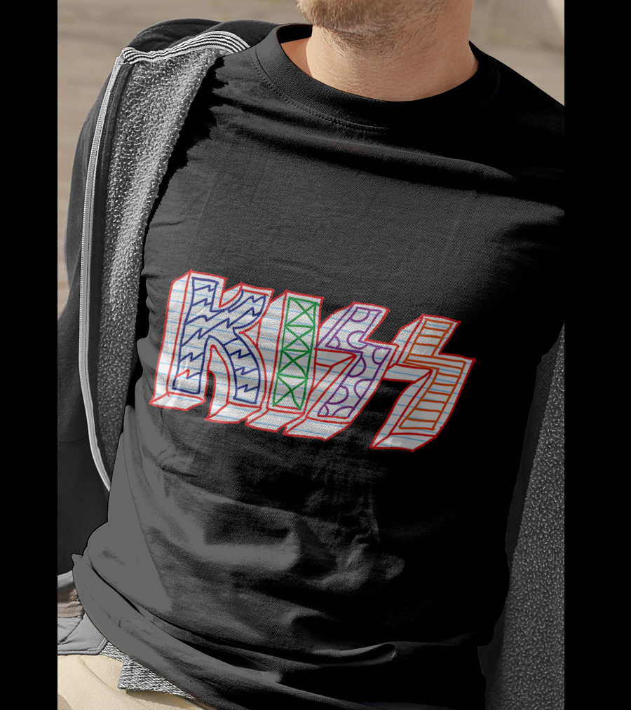 KISS Colorful Sketch Pattern Notebook T-Shirt