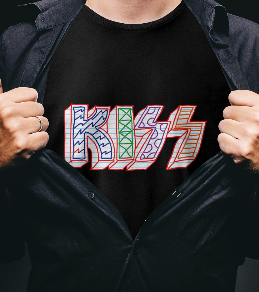 KISS Colorful Sketch Pattern Notebook T-Shirt