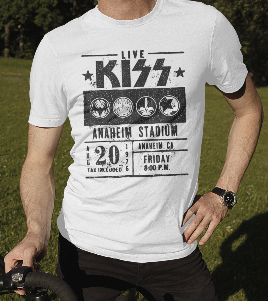 LIVE KISS Anaheim Stadium August 20 1976 Friday 8:00 PM T-Shirt