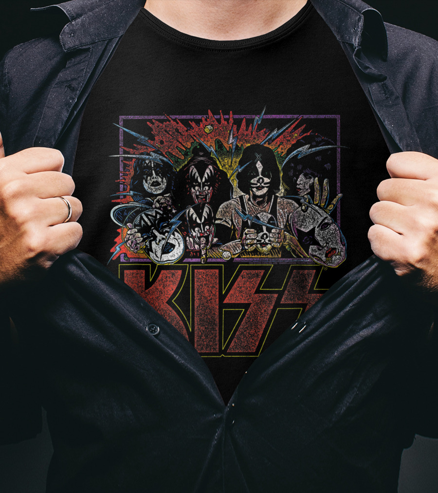 KISS Unmasked Explosive Comic Album T-Shirt