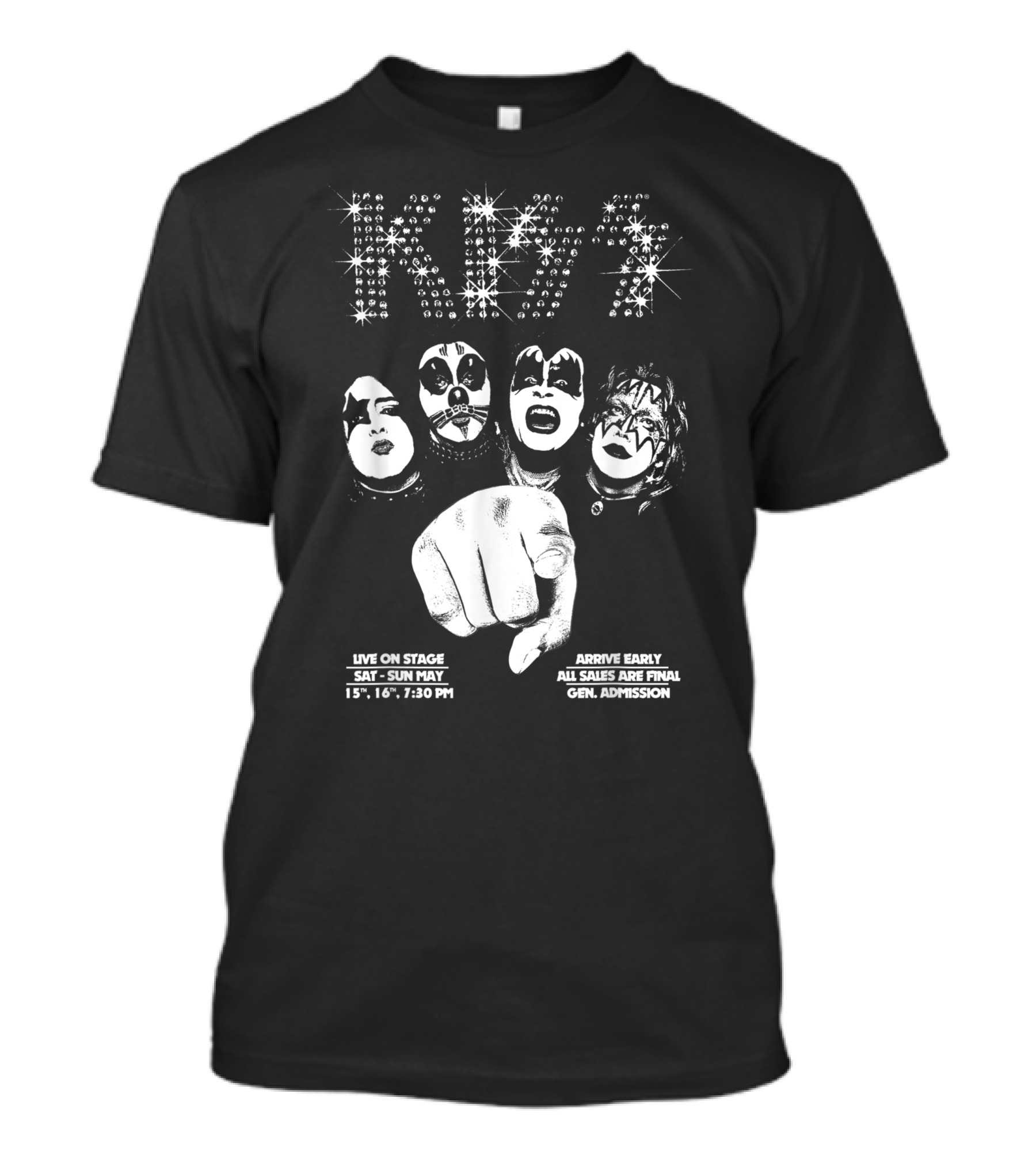 KISS We Want You Live On Stage May 15th 16th 7:30 PM General Admission T-Shirt