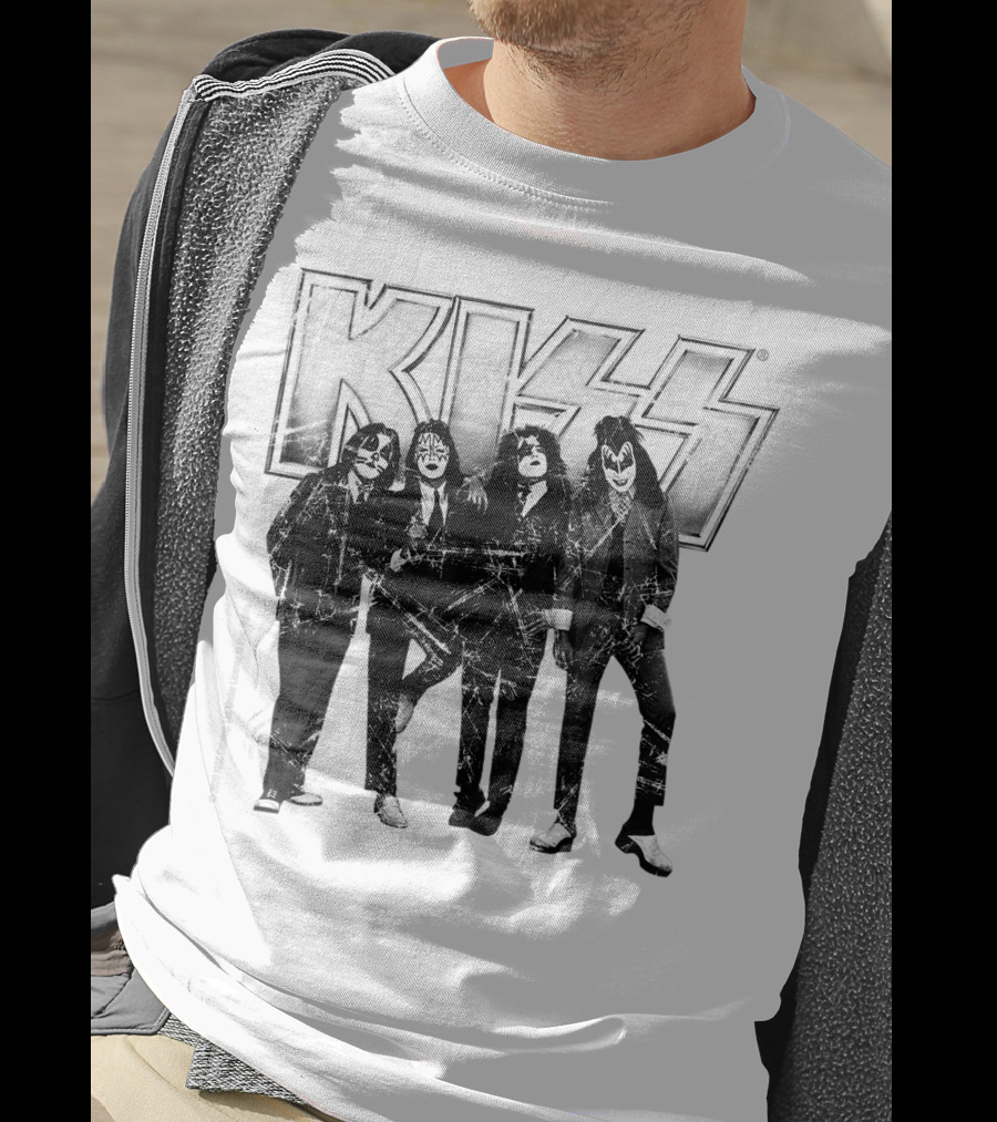KISS Band Members Distressed Portrait T-Shirt