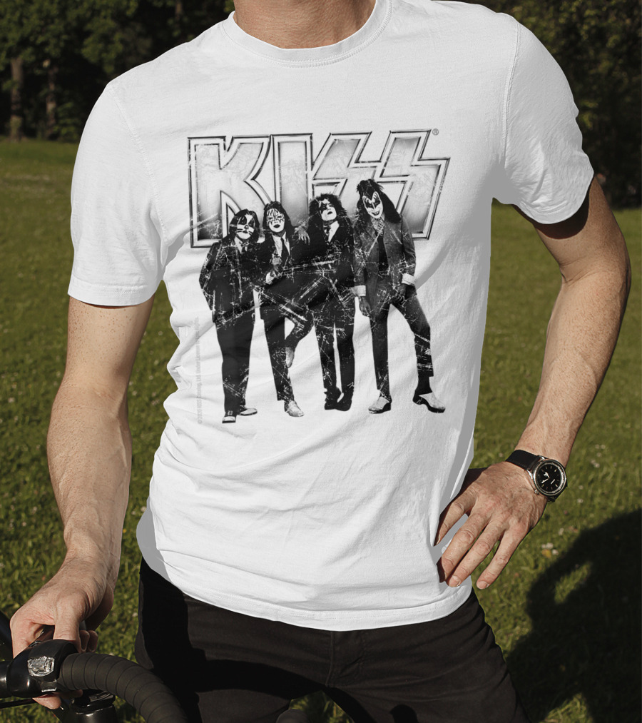 KISS Band Members Distressed Portrait T-Shirt