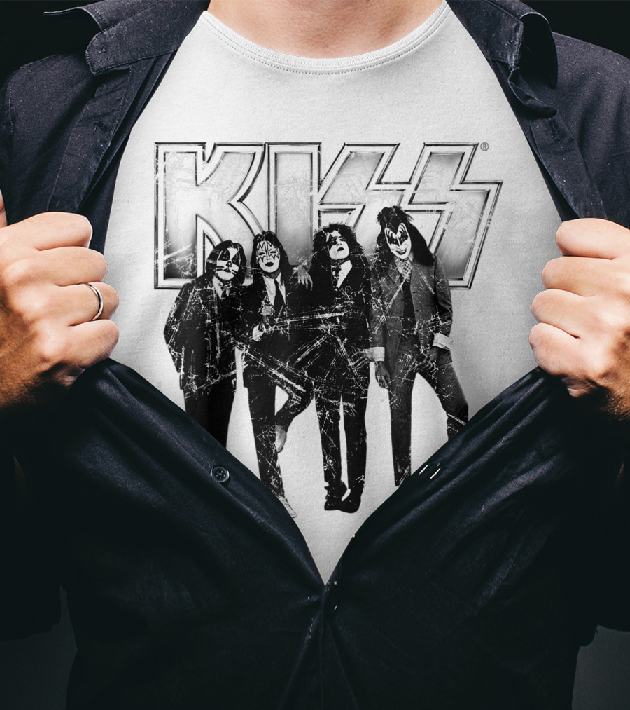 KISS Band Members Distressed Portrait T-Shirt