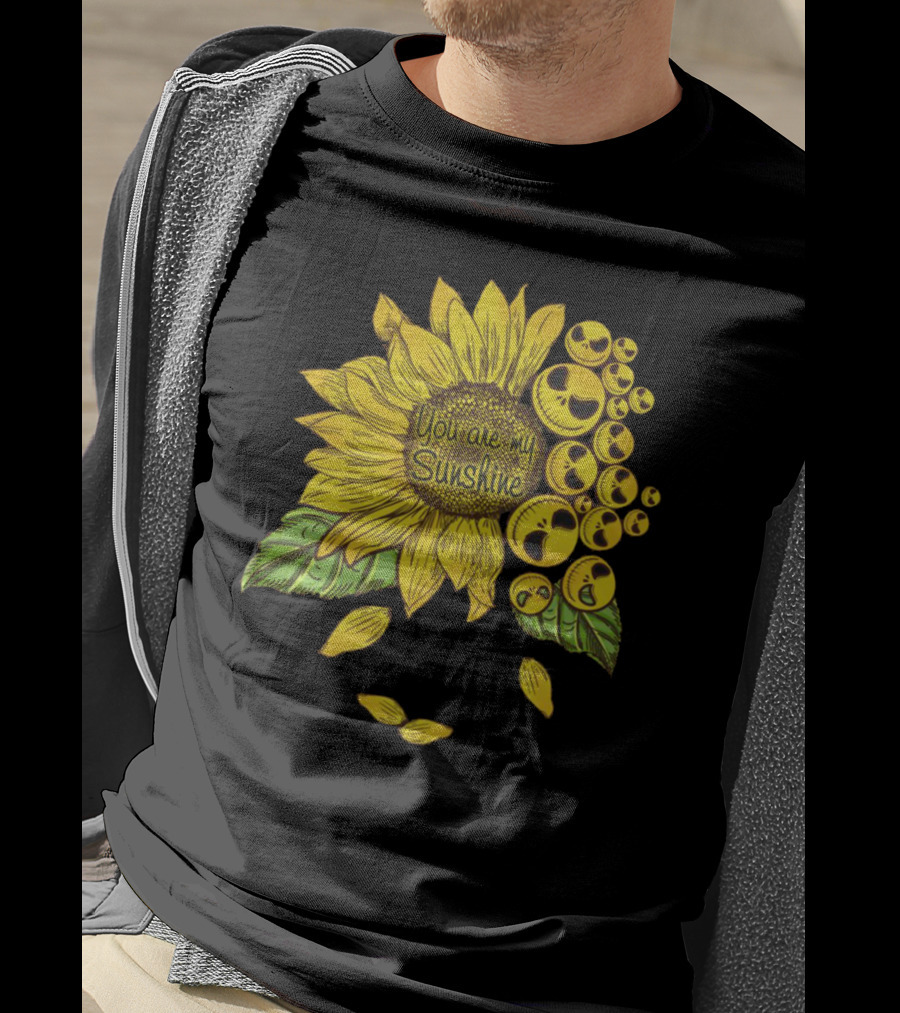 Nightmare Before Christmas You Are My Sunshine Sunflower Icons T-Shirt