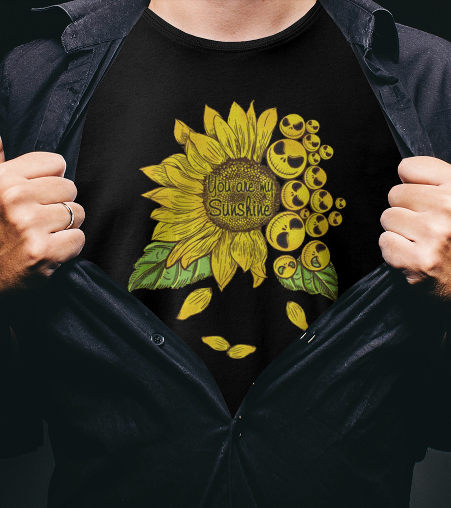 Nightmare Before Christmas You Are My Sunshine Sunflower Icons T-Shirt