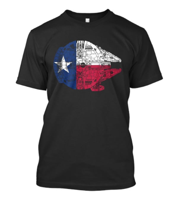Star Wars Millennium Falcon Texas Flag T-Shirt