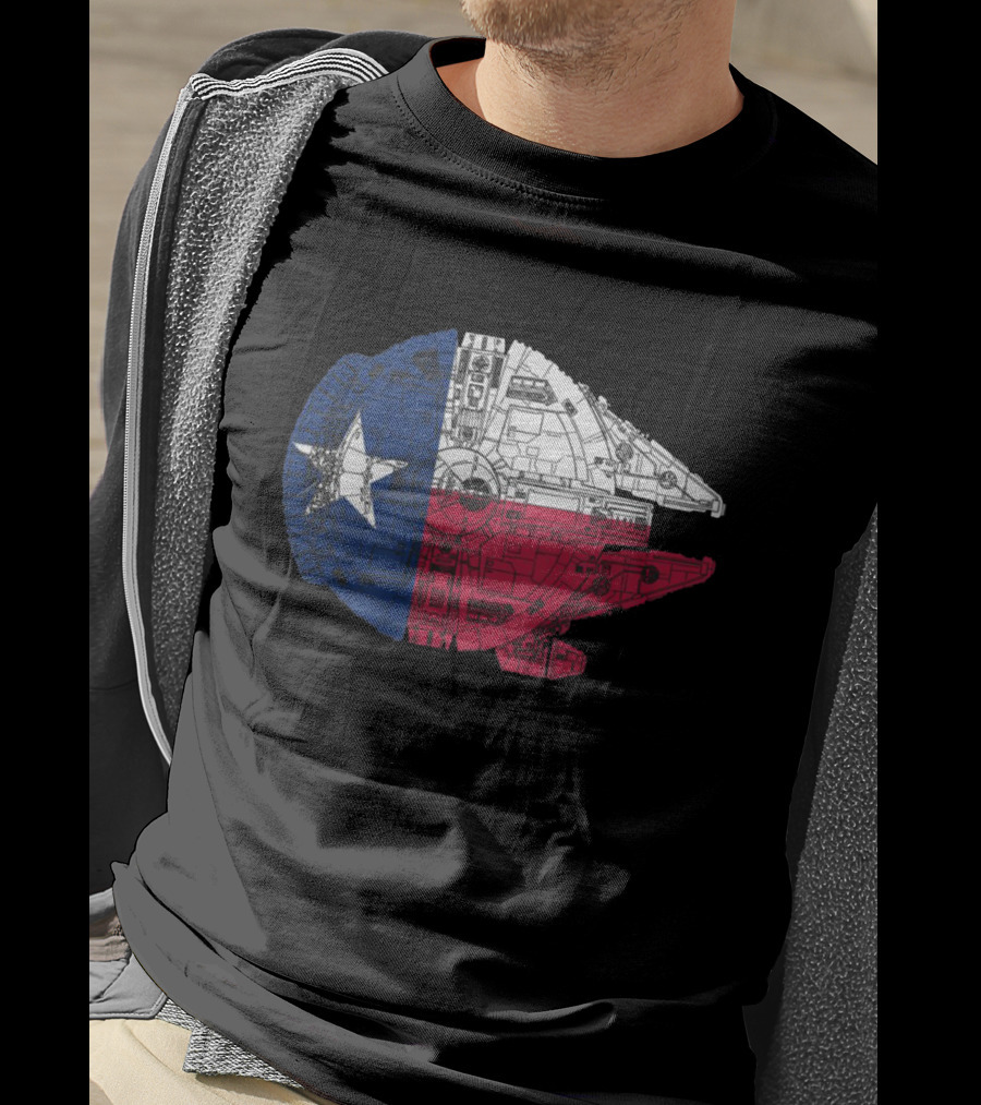 Star Wars Millennium Falcon Texas Flag T-Shirt