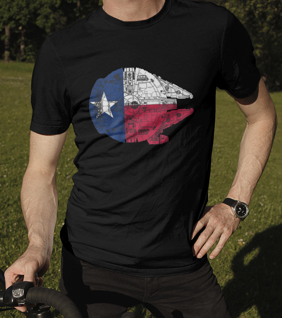 Star Wars Millennium Falcon Texas Flag T-Shirt