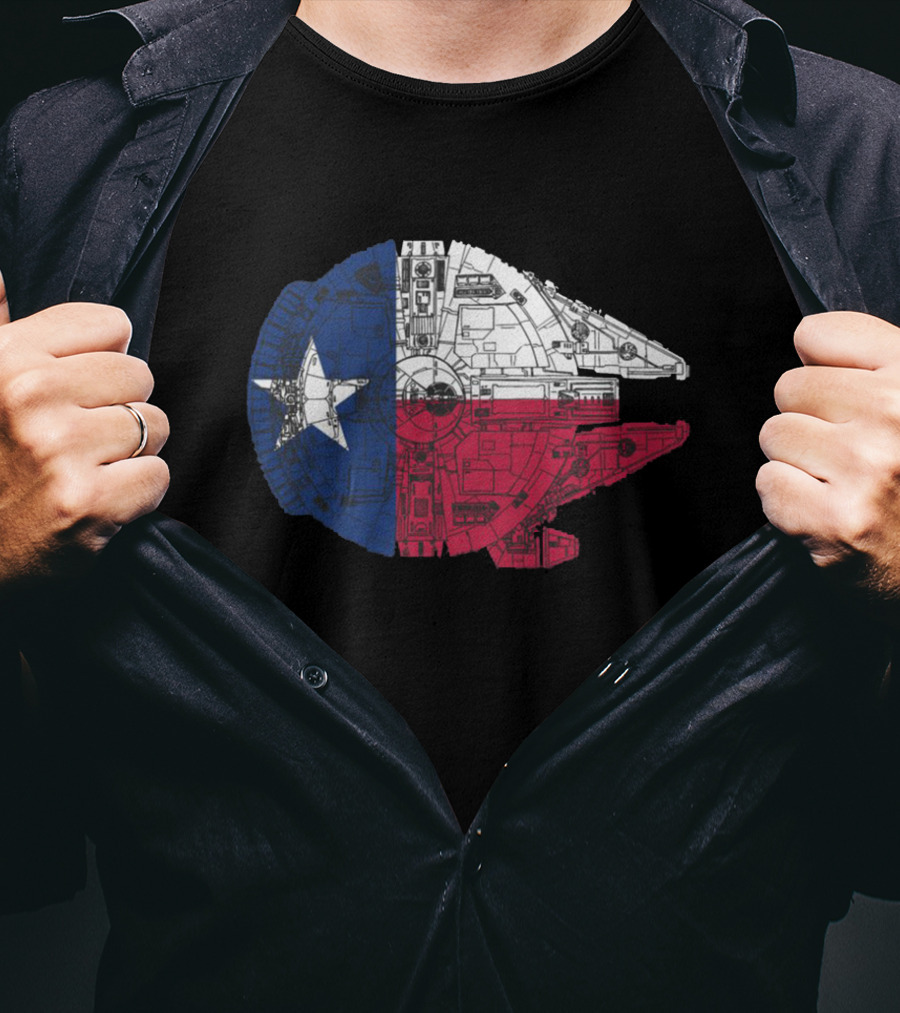 Star Wars Millennium Falcon Texas Flag T-Shirt