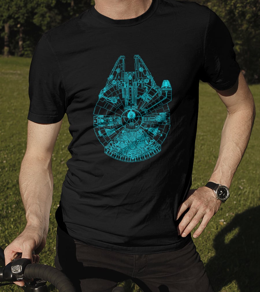 Millennium Falcon Blueprint Star Wars Spaceship T-Shirt