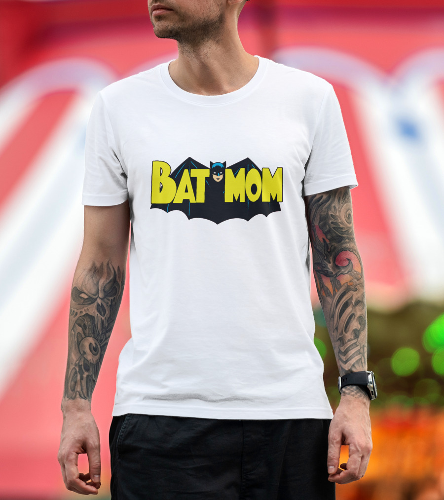 BATMOM Batman Logo Parody Cartoon T-Shirt