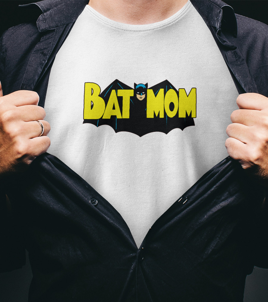 BATMOM Batman Logo Parody Cartoon T-Shirt