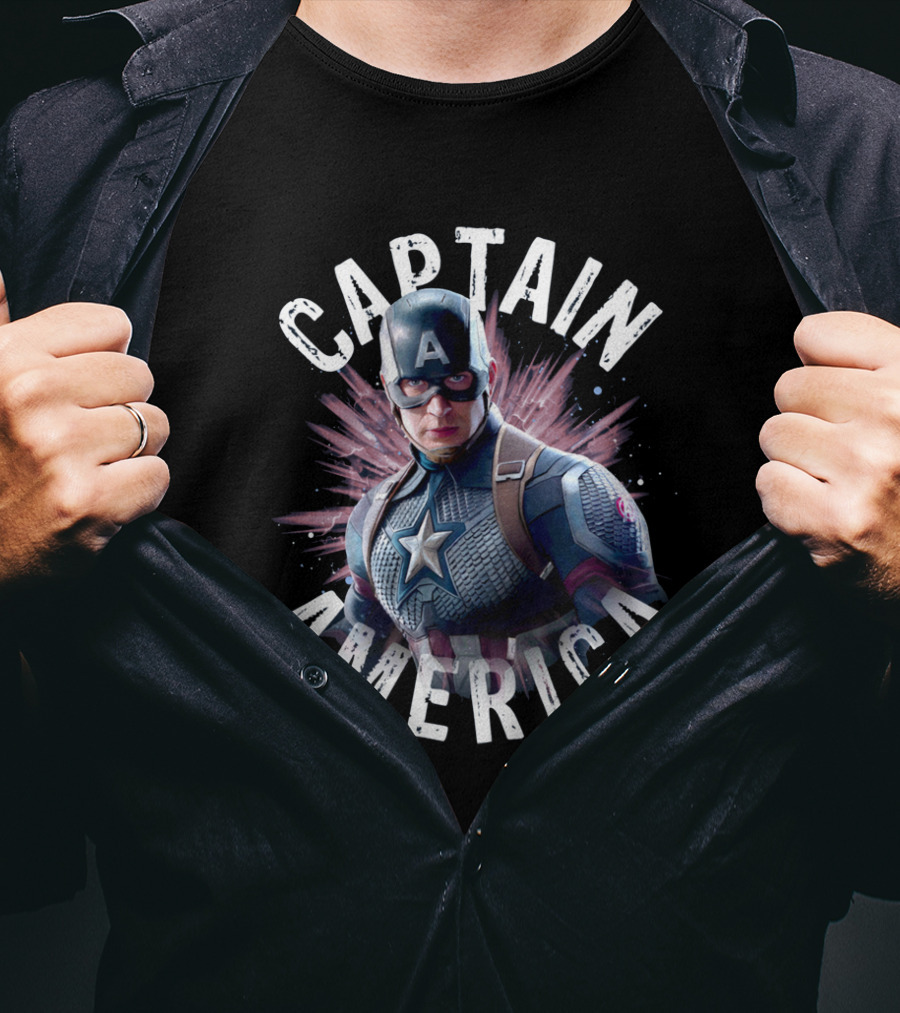 Captain America Vibrant Hero Aesthetic T-Shirt