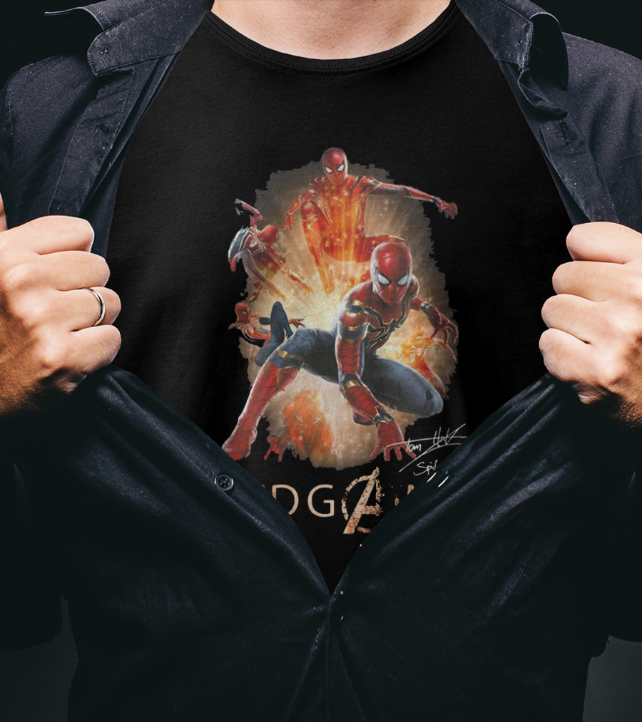 Spider Man Avengers Endgame Tom Holland Spiderman Signature T-Shirt
