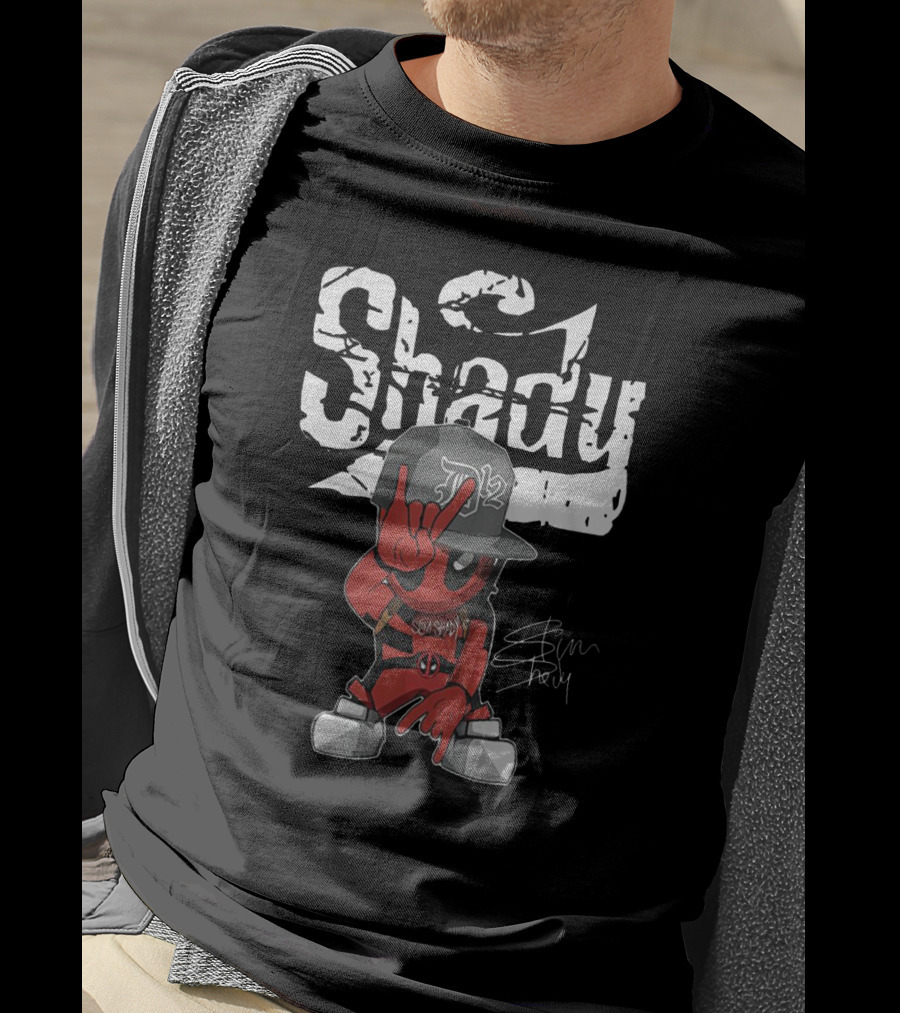 Deadpool Eminem Shady Slim Shady 313 12 Rap Signature T-Shirt