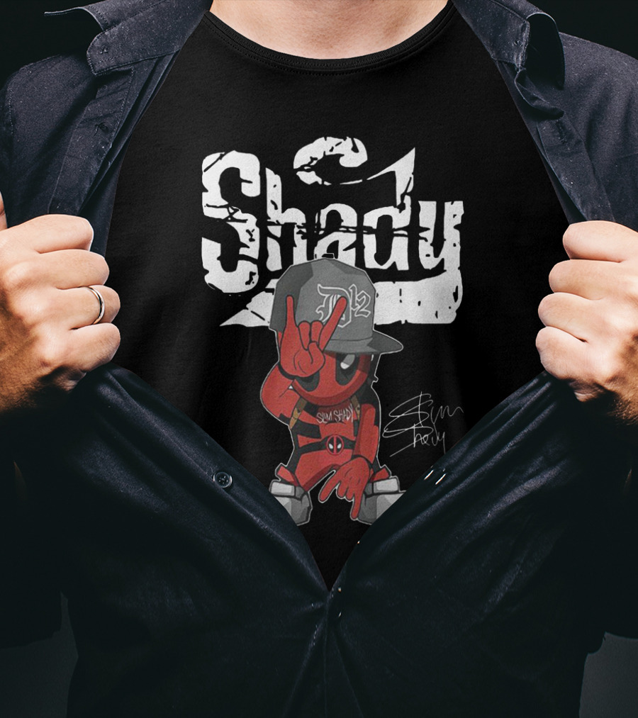 Deadpool Eminem Shady Slim Shady 313 12 Rap Signature T-Shirt