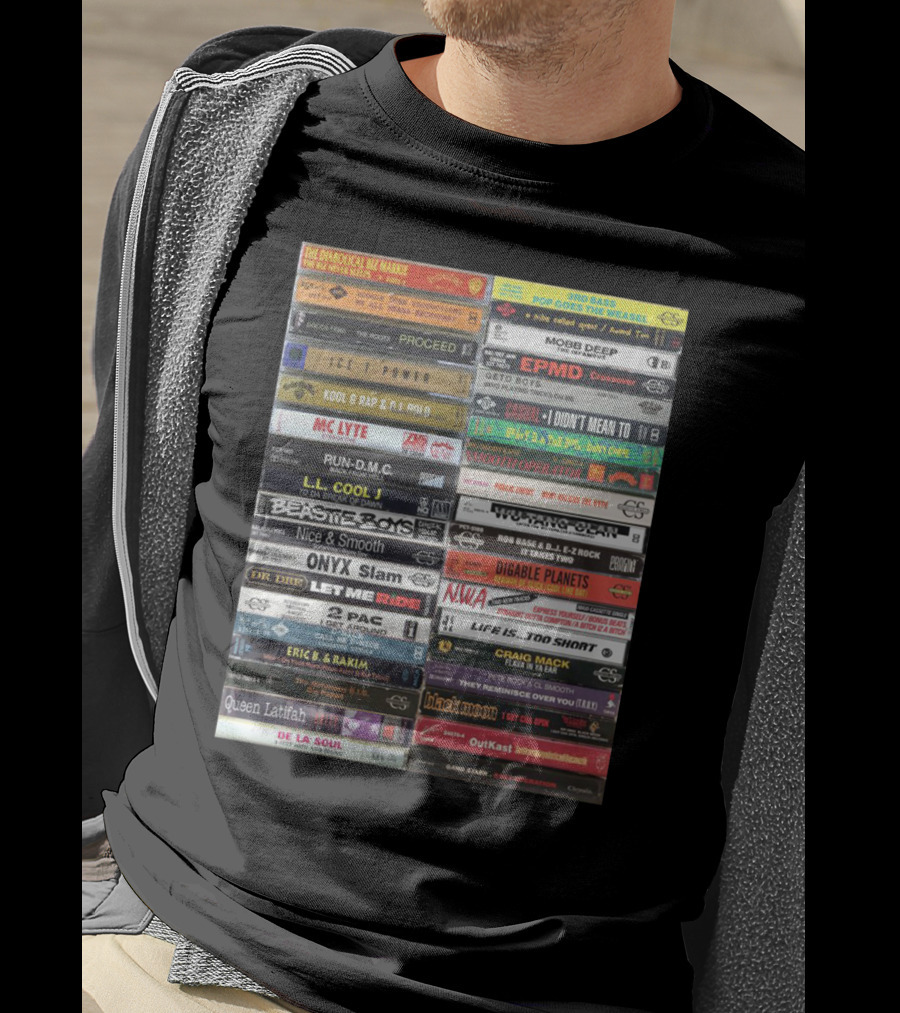 Classic Hip-Hop Cassette Tape Collection Featuring Legendary Artists And Iconic Albums T-Shirt