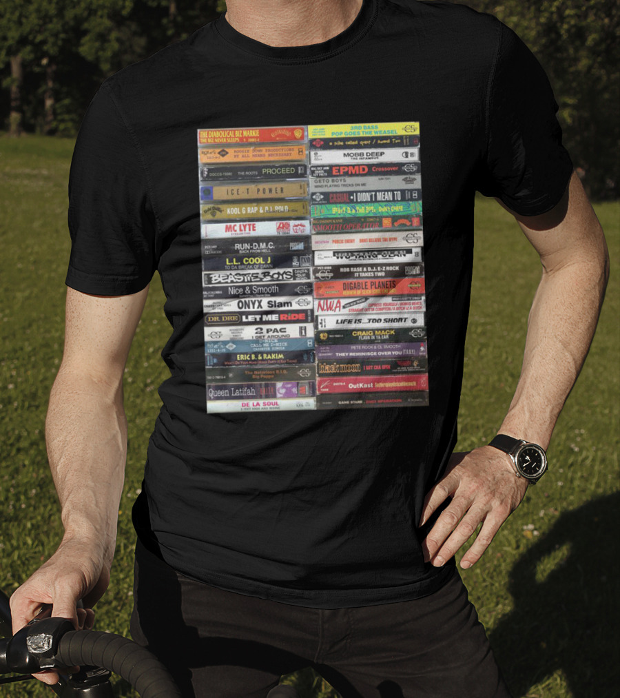Classic Hip-Hop Cassette Tape Collection Featuring Legendary Artists And Iconic Albums T-Shirt