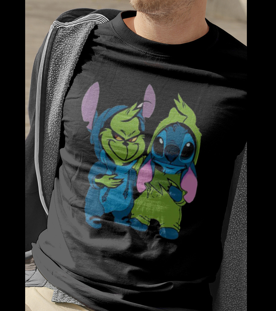 Stitch Grinch Mashup Hoodie Duo T-Shirt