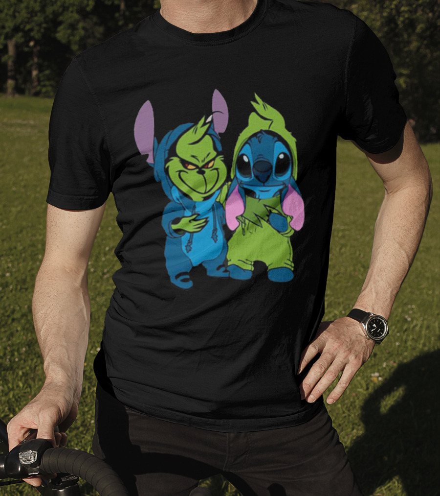 Stitch Grinch Mashup Hoodie Duo T-Shirt