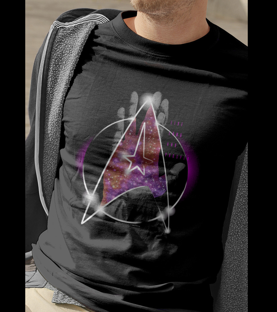 Star Trek Live Long And Prosper Galaxy Hand T-Shirt