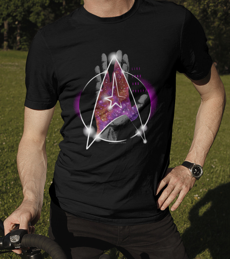 Star Trek Live Long And Prosper Galaxy Hand T-Shirt