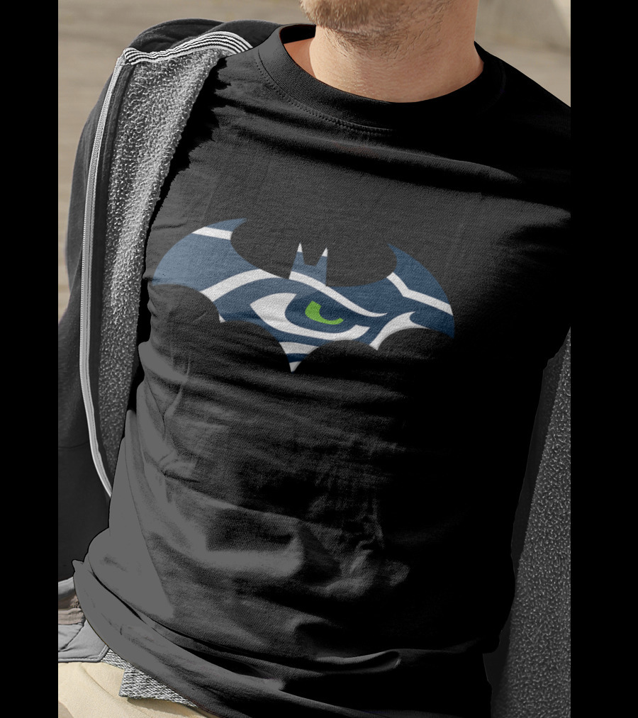 Seattle Seahawks Batman Logo Mashup T-Shirt