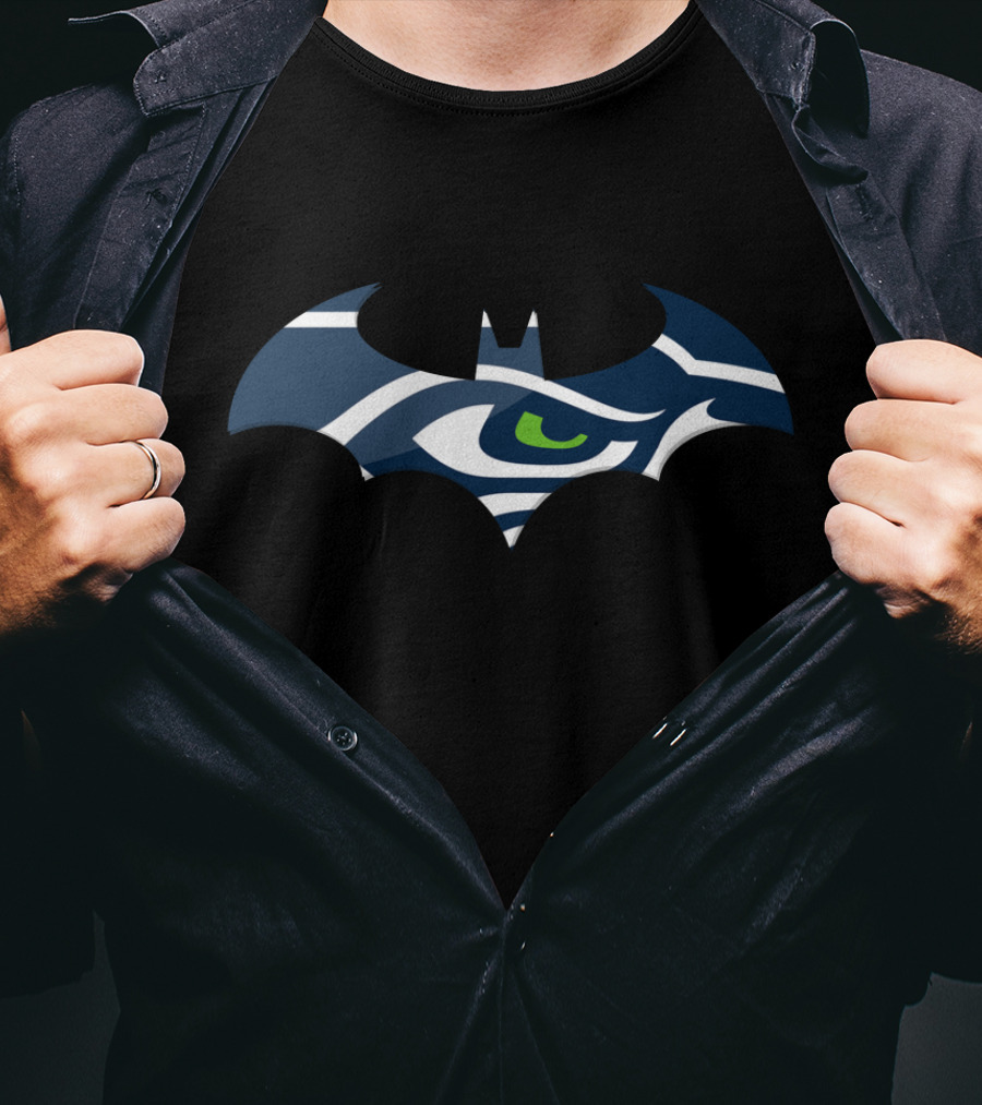 Seattle Seahawks Batman Logo Mashup T-Shirt