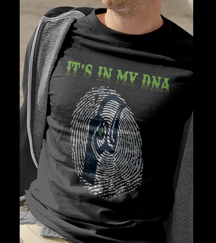 It's In My Dna Seattle Seahawks Fingerprint T-Shirt