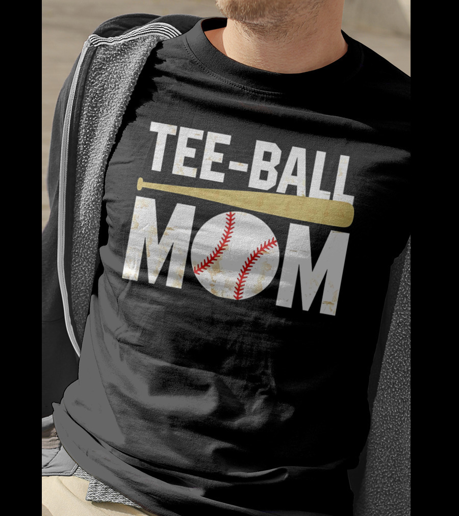 Tee-Ball Mom Baseball Softball Mama Tball Supporter T-Shirt