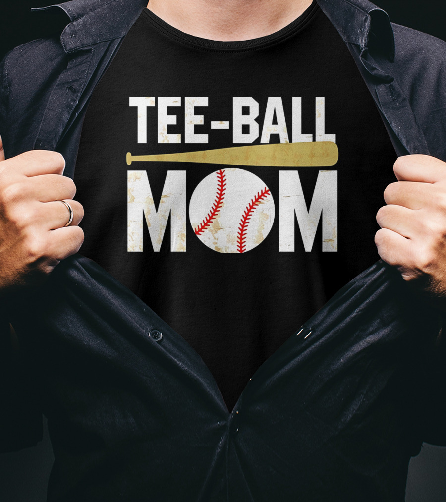 Tee-Ball Mom Baseball Softball Mama Tball Supporter T-Shirt