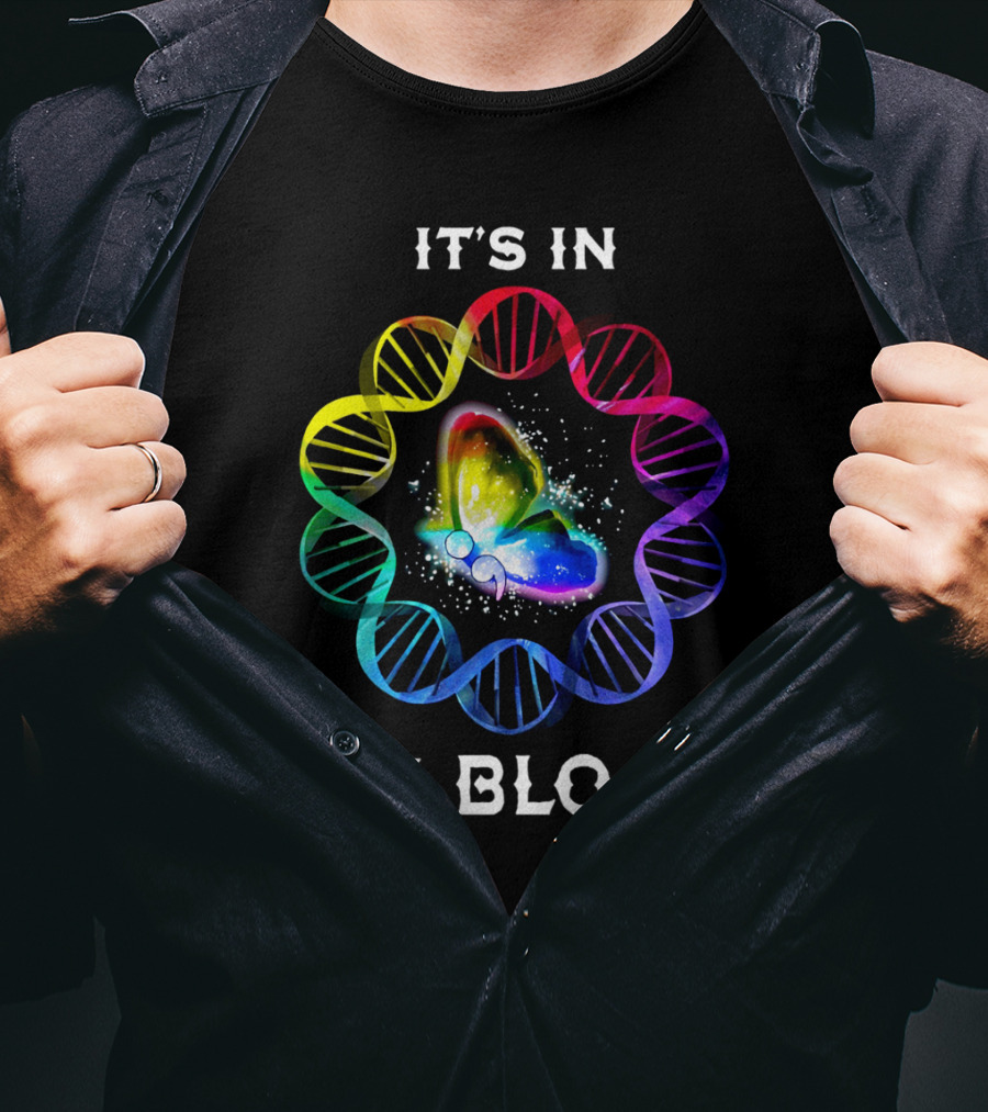 It's In My Blood DNA Rainbow Butterfly T-Shirt