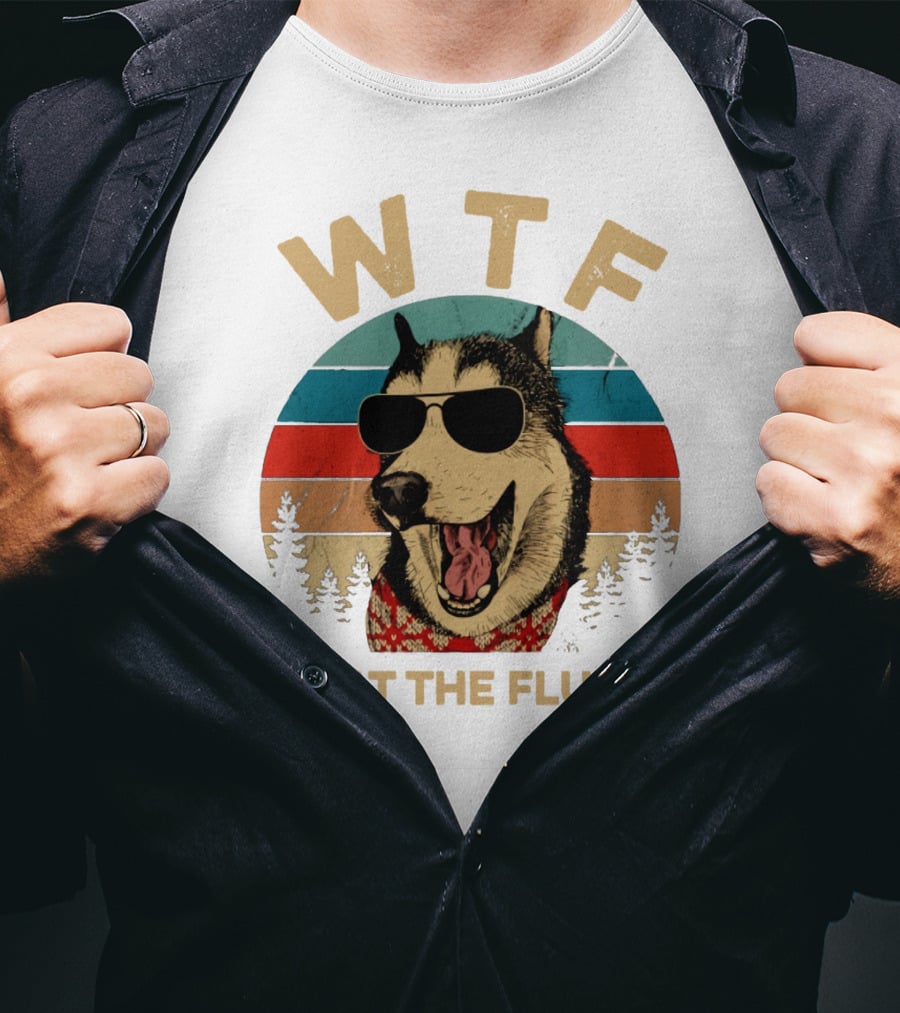 WTF What The Fluff Dog Wearing Sunglasses T-Shirt