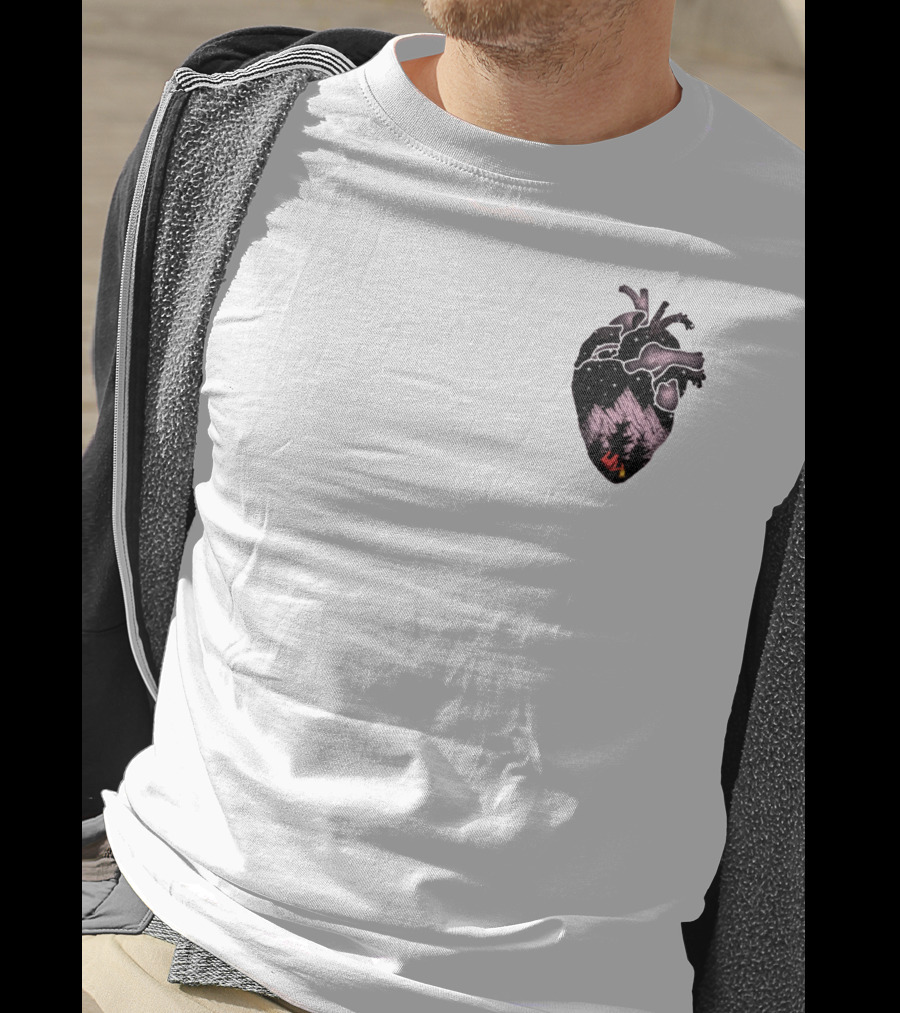 Camping Heart Forest Night Tent T-Shirt