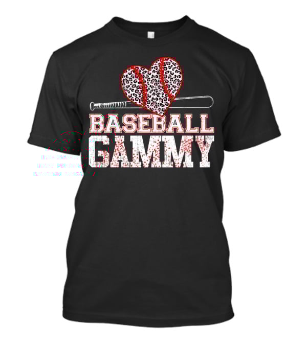 Baseball Gammy Leopard Heart Bat T-Shirt