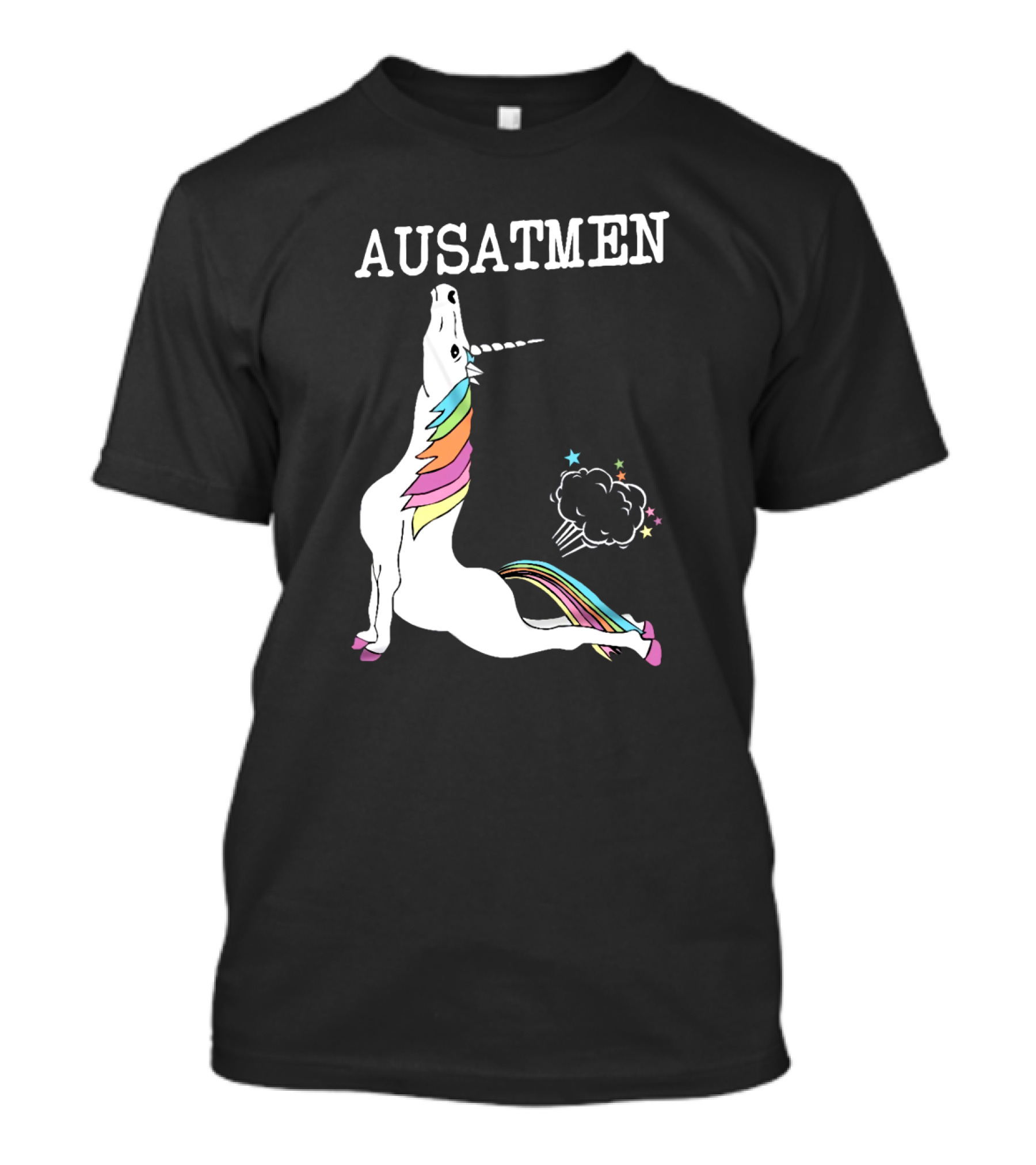 Ausatmen Unicorn Rainbow Cloud Stars T-Shirt