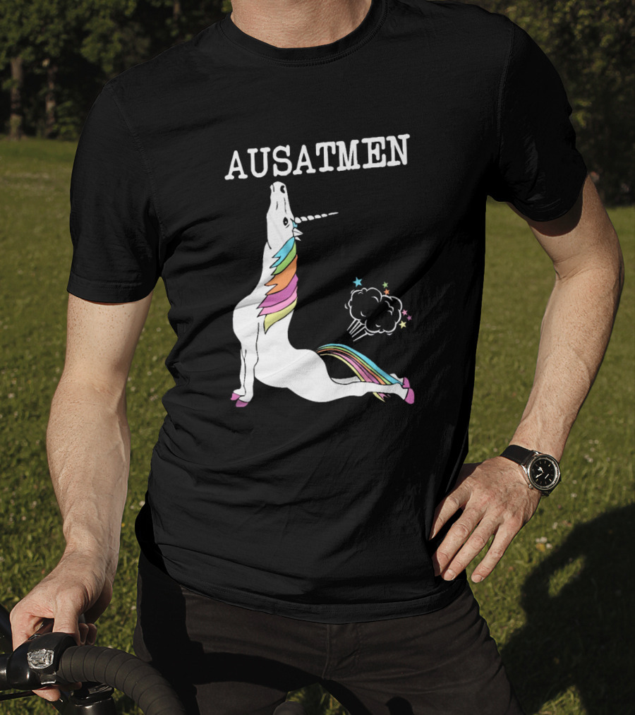 Ausatmen Unicorn Rainbow Cloud Stars T-Shirt