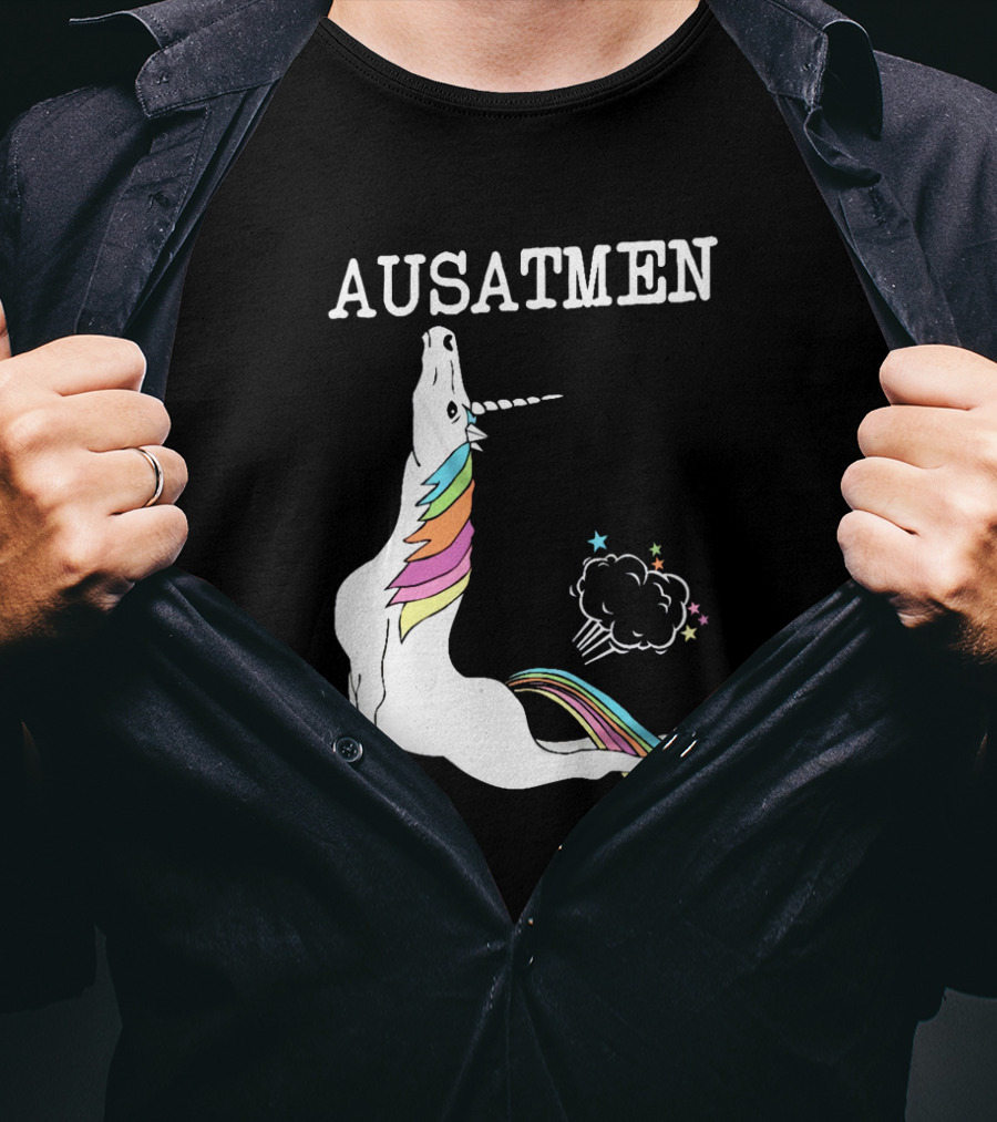 Ausatmen Unicorn Rainbow Cloud Stars T-Shirt