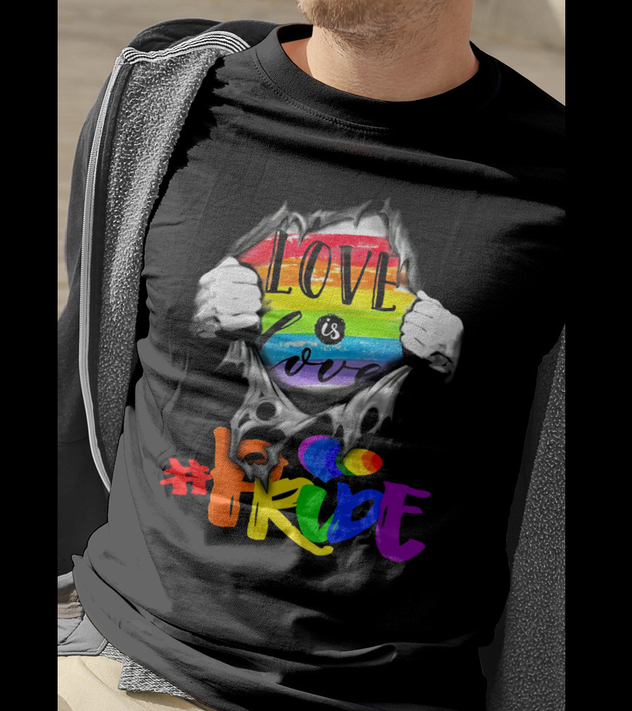 Love Is Love Rainbow Pride Hashtag T-Shirt
