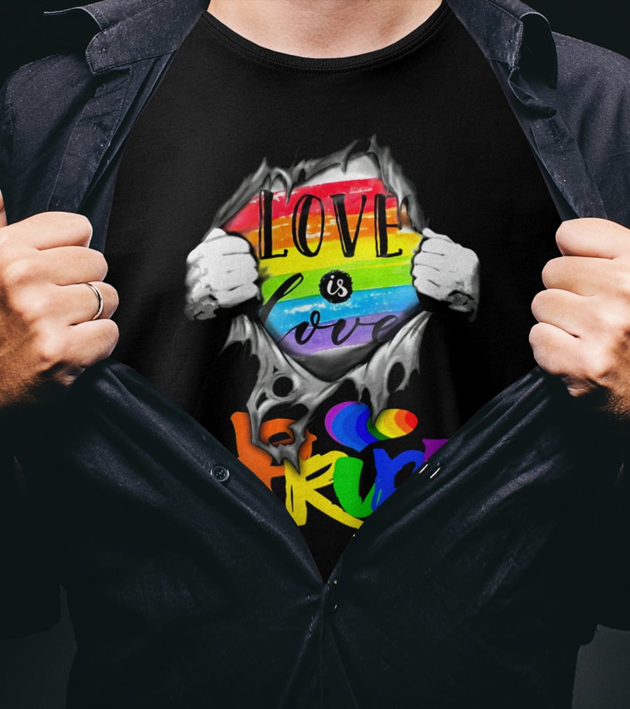 Love Is Love Rainbow Pride Hashtag T-Shirt