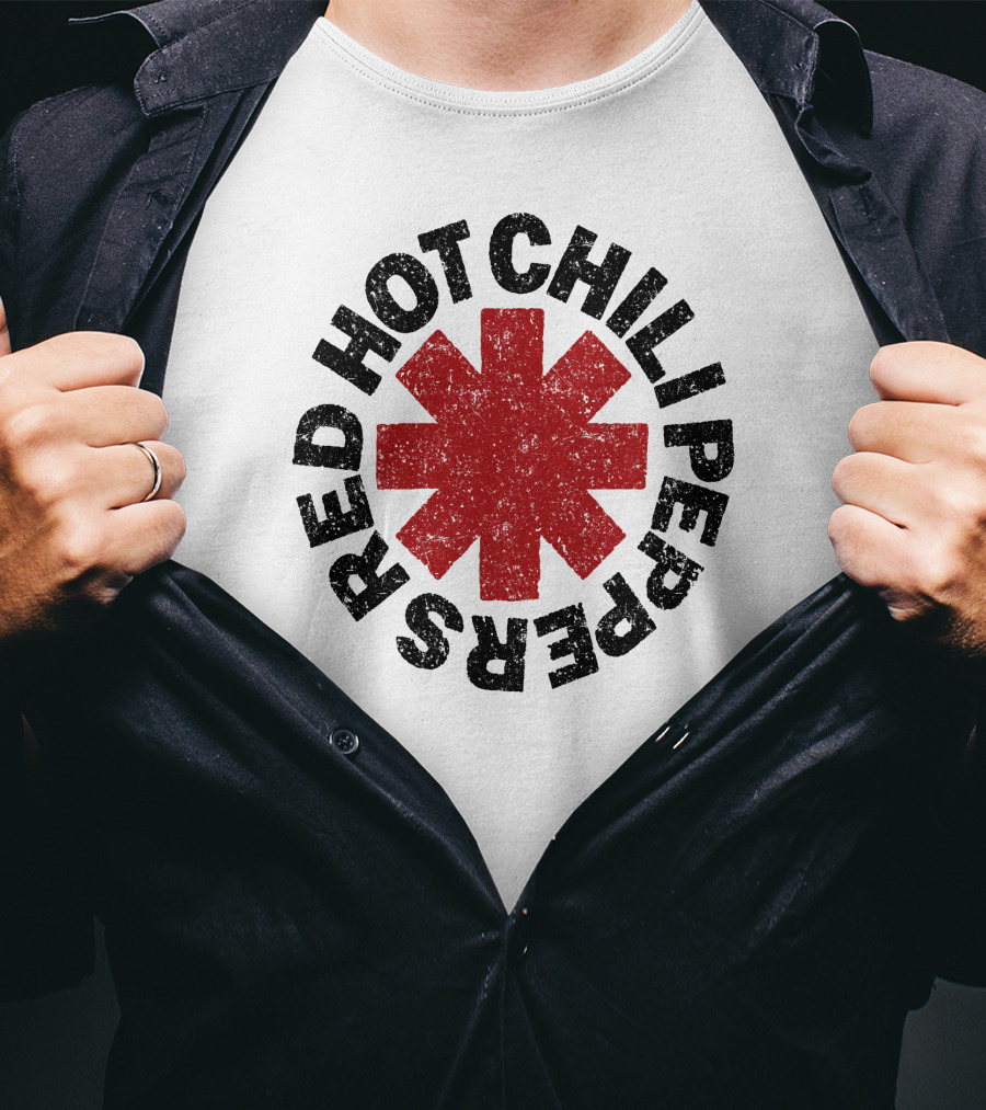 Red Hot Chili Peppers Distressed Logo Star T-Shirt