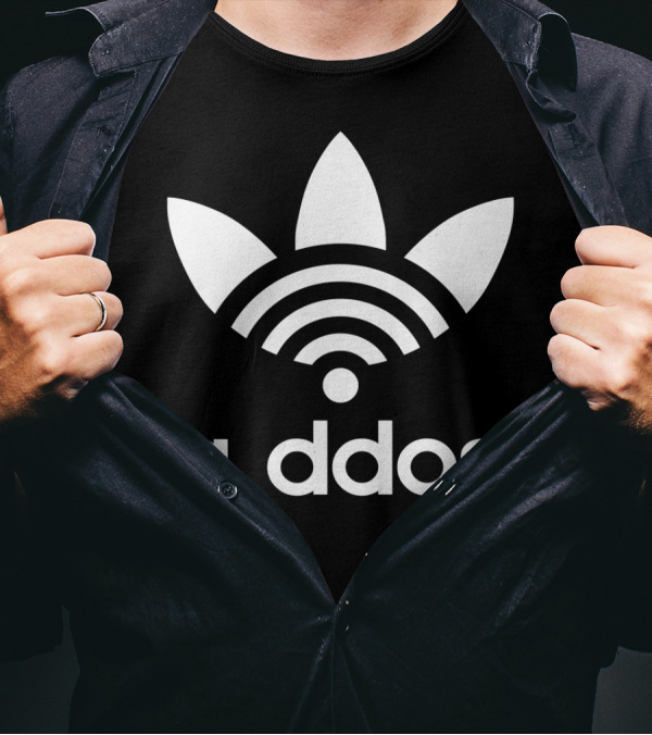 A DDOS Distinctive WiFi Hacker T-Shirt