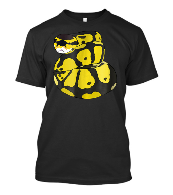 Baby Ball Python In A Coil For Repti Enthusiasts Yellow And Black T-Shirt